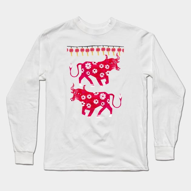 Year of the ox Long Sleeve T-Shirt by Tracey English